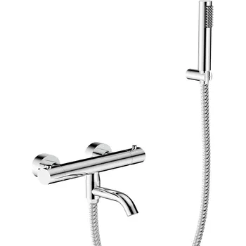 Vodovodní baterie BESCO Nástěnná termostatická vanová baterie VEO chrom s příslušenstvím BABWVSTCH