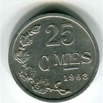 LUCEMBURSKO. 25 centimes 1968.
