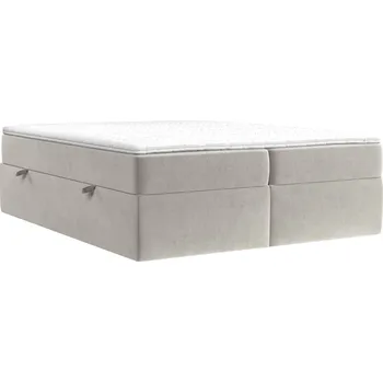 Postel Maison de Rêve Béžová sametová postel boxspring ASH 140 x 200 cm