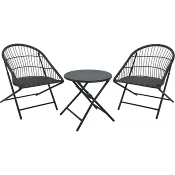 Zahradní lavice PROGARDEN Zahradní nábytek skládací sada stůl + 2 židle umělý ratan