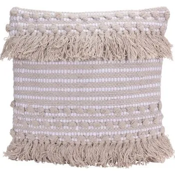 Polštář HOMESTYLING Polštář dekorační se střapci bavlna 45 x 45 cm DESIGN 3
