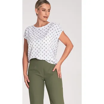 Dámské tričko Elegantní dámské vzorované tričko s krátkým rukávem M1048 Pattern 26 Velikost: XL