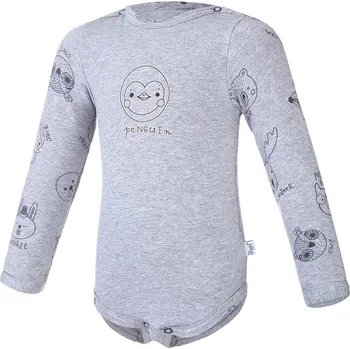 Kojenecký body Little Angel Body smyk obrázek TISK Outlast® - různé barvy Barva: šedý melír/šedý melír zvířátka, Velikost: 92