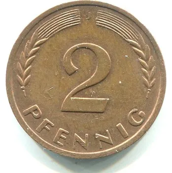 NĚMECKO. 2 Pfennig 1969/J