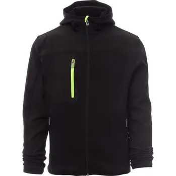 Pánská mikina Pánská softshellová bunda TRIP, Payper Barva: ČERNÁ/ČERNÁ-ŽLUTÁ FL, Velikost: 4XL