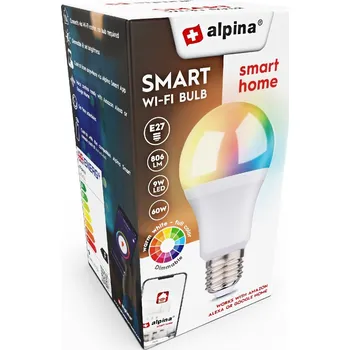 Žárovka ALPINA-NK Chytrá žárovka LED RGB WIFI bílá + barevná E27 ED-225433