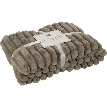 deka Hnědý pléd J-line Duroy 180 x 130 cm