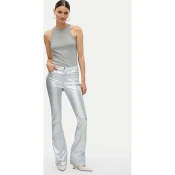 Dámské kalhoty Vero Moda Kalhoty z materiálu Flash 10329072 Stříbrná Flared Fit XXL_32