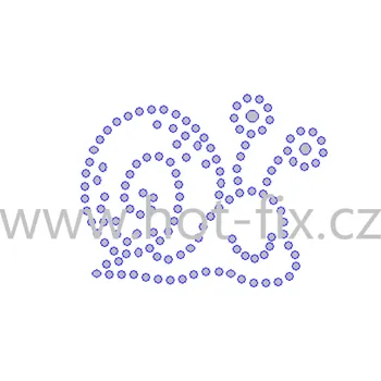 D085 - šnek nažehlovací hot-fix kamínkový potisk na textil, rozměry cca 5,8x4,6cm barva: kameny barva 201 AB Crystal /stříbrná s duhovým efektem