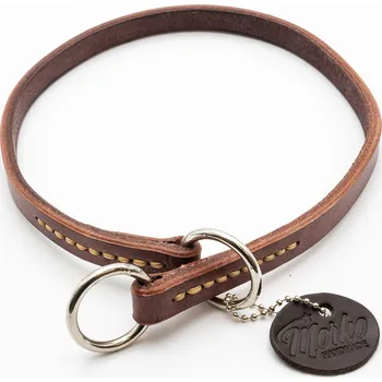 Obojek pro psa Morko Stahovací obojek – kůže kaštan, kování nerez .cm: 35 cm