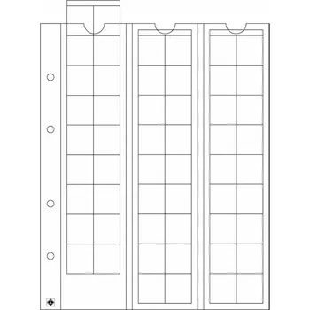 Obal pro sběratelský předmět Leuchtturm Listy OPTIMA, na 54 mincí do Ø 20 mm, průhledné - 5 kusů v balení