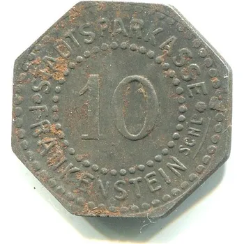 Zaąbkowice Śl. / FRANKENSTEIN. 10 Pfennig 1917.