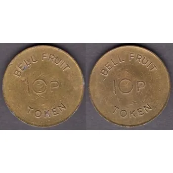 VELKÁ BRITÁNIE. Žeton do automatu. 10 pence. BELL FRUIT.