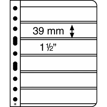 Obal pro sběratelský předmět Leuchtturm Listy VARIO, šestiřádkové, černé - 5 kusů v balení