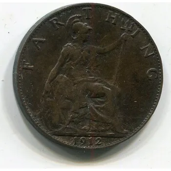 VELKÁ BRITÁNIE. 1 farthing 1912. KM-808.1