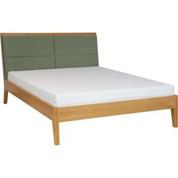 Postel Dřevěná manželská postel s měkkým záhlavím