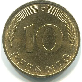 NĚMECKO. 10 Pfennig 1978/G