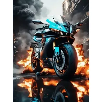 Diamantové malování Diamantové malování - Motocykl (50x70)