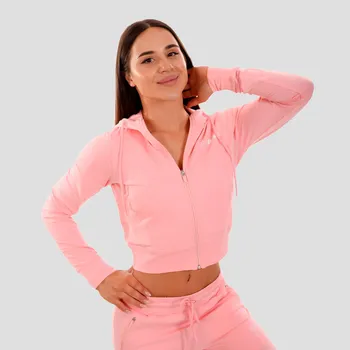Dámská mikina GymBeam Dámská mikina Zip-up TRN pink S