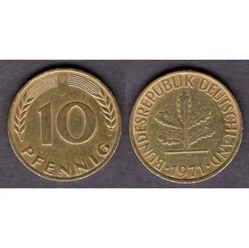 NĚMECKO. 10 pfennig 1971/F.