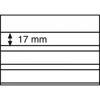 Obal pro sběratelský předmět Leuchtturm Karta na známky z PVC 148x105 mm, se 3 průhlednými pásky, s ochrannou fólií, černá - 100 kusů v balení