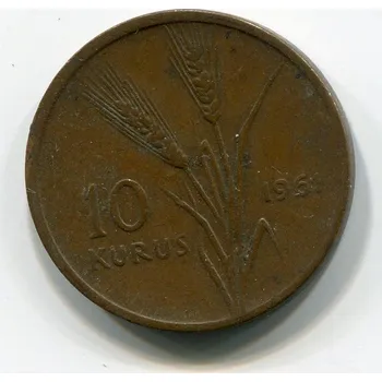 Sběratelství TURECKO. 10 kurus 1961.