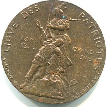 FRANCIE. Medaile Vlastenecké ligy. LIGVE DES PATRIOTES. 1882.
