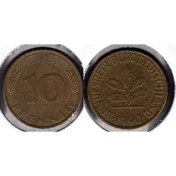 NĚMECKO. 10 pfennig 1990/G.