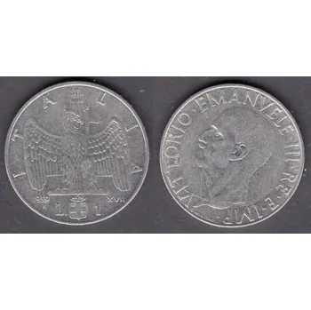 ITÁLIE. 1 lira 1939/XVII/nemagnet.