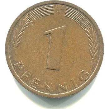 NĚMECKO. 1 Pfennig 1972/J.