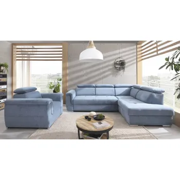 Sedací souprava Pohodlná rohová rozkládací sedačka Union II s křeslem