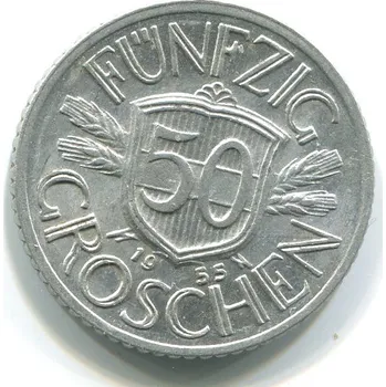 RAKOUSKO. 50 Groschen 1955. KM-2870