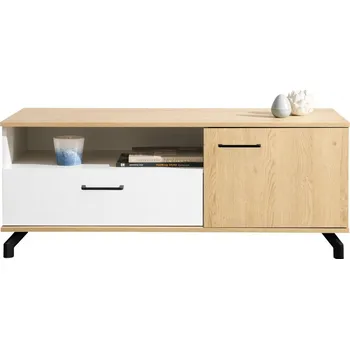Obývací stěna televizní stolek Maverick 08 dub / bílá šířka 120 cm