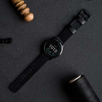 Řemínek na hodinky KOŽENÝ ŘEMÍNEK NA GARMIN QuickRelease - ČERNÝ ČERNÁ, Quick Release 20 mm, M - obvod zápěstí 13 - 18 cm Vidra Brand