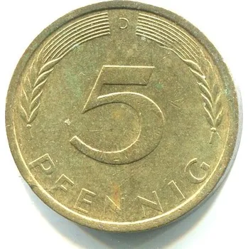 NĚMECKO. 5 Pfennig 1971/D