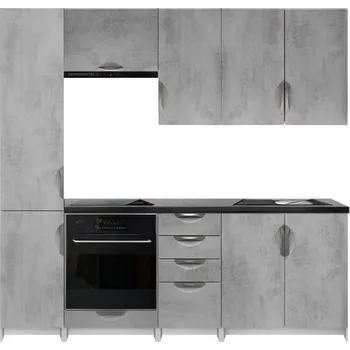 Kuchyňská linka Kuchyňská linka 220 cm barva beton korpus šedý