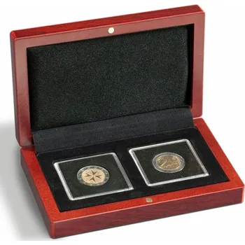 Sběratelství Leuchtturm Kazeta VOLTERRA, na 2 kapsle QUADRUM, mahagonové dřevo