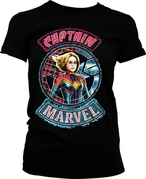 Dámské tričko Dámské tričko CAPTAIN MARVEL PATCH černé - L / Černá