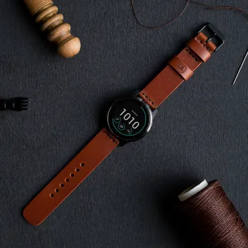 Řemínek na hodinky KOŽENÝ ŘEMÍNEK NA GARMIN QuickRelease - HNĚDÝ STŘÍBRNÁ, Quick Release 22 mm, M - obvod zápěstí 13 - 18 cm Vidra Brand