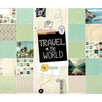 Grafix Designový papír 25x25 cm, 250 g/m2,24 listů - cestování