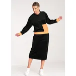 Dámský černý velurový set mikiny a sukně M1036 black Velikost: M