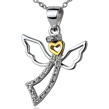 Náhrdelník Stříbrný náhrdelník anděl se zirkony ZB87415