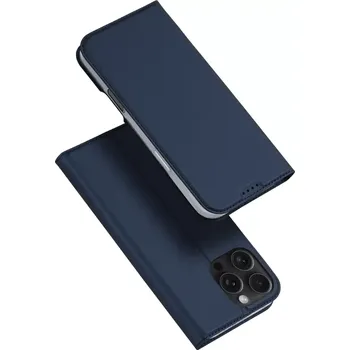 Pouzdro na mobilní telefon Prémiové flip pouzdro DUX DUCIS SKIN - Apple iPhone 16 Pro - modré (Flipové knížkové vyklápěcí pouzdro DUX DUCIS SKIN na mobilní telefon Apple iPhone 16 Pro modré)