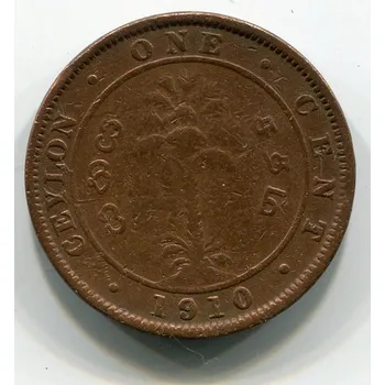 CEYLON. 1 cent 1910.