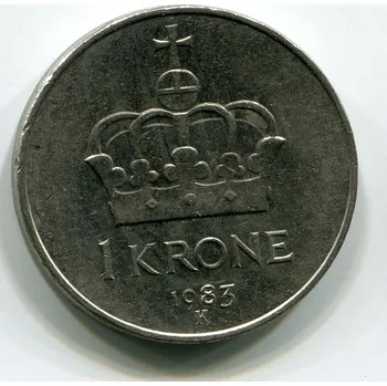 NORSKO. 1 krone 1983. KM-419
