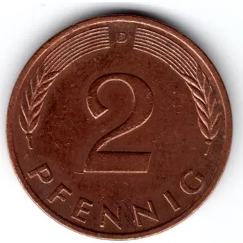 NĚMECKO. 2 Pfennig 1991/D.