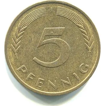 NĚMECKO. 5 Pfennig 1977/J