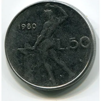ITÁLIE. 50 lire 1980.