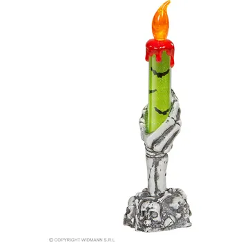 Karnevalový doplněk Svíčka s rukou kostlivce Halloween 20 cm