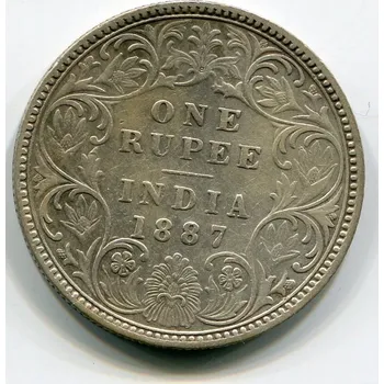 INDIE. 1 rupee 1887. Ag.